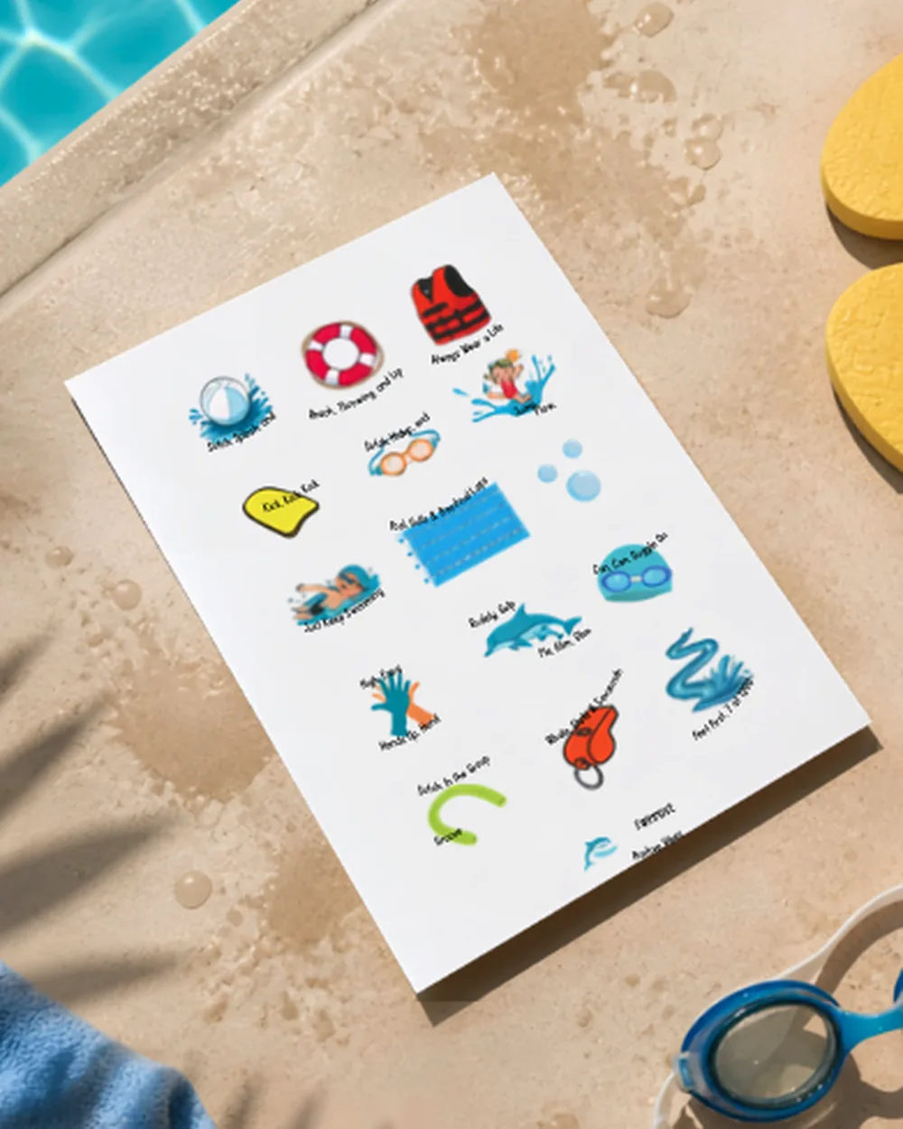 Water Safety Sticker Sheets — 8 Pack