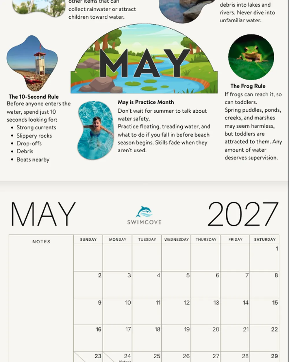 2027 Water Safety Wall Calendar